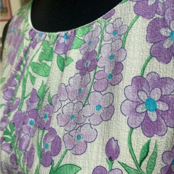 TALBOTS FLORAL PRINT FIT & FLARE SLEEVELESS SUMMER BOW SASH MIDI DRESS SZ 8 - Picture 8 of 11